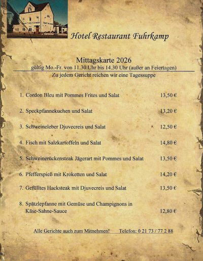 Mittagskarte Hotel Restaurant Fuhrkamp 03